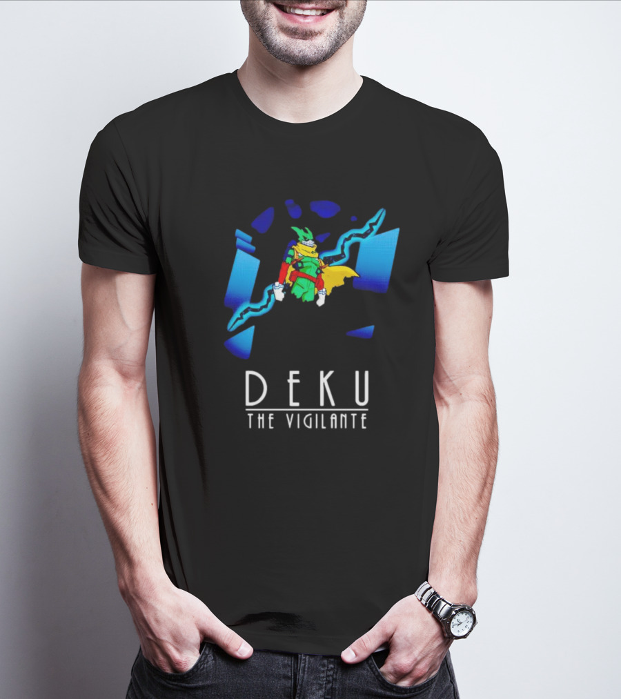 Deku The Vigilante Colorful Hero And Blue Electric Lightning Burst T-Shirt