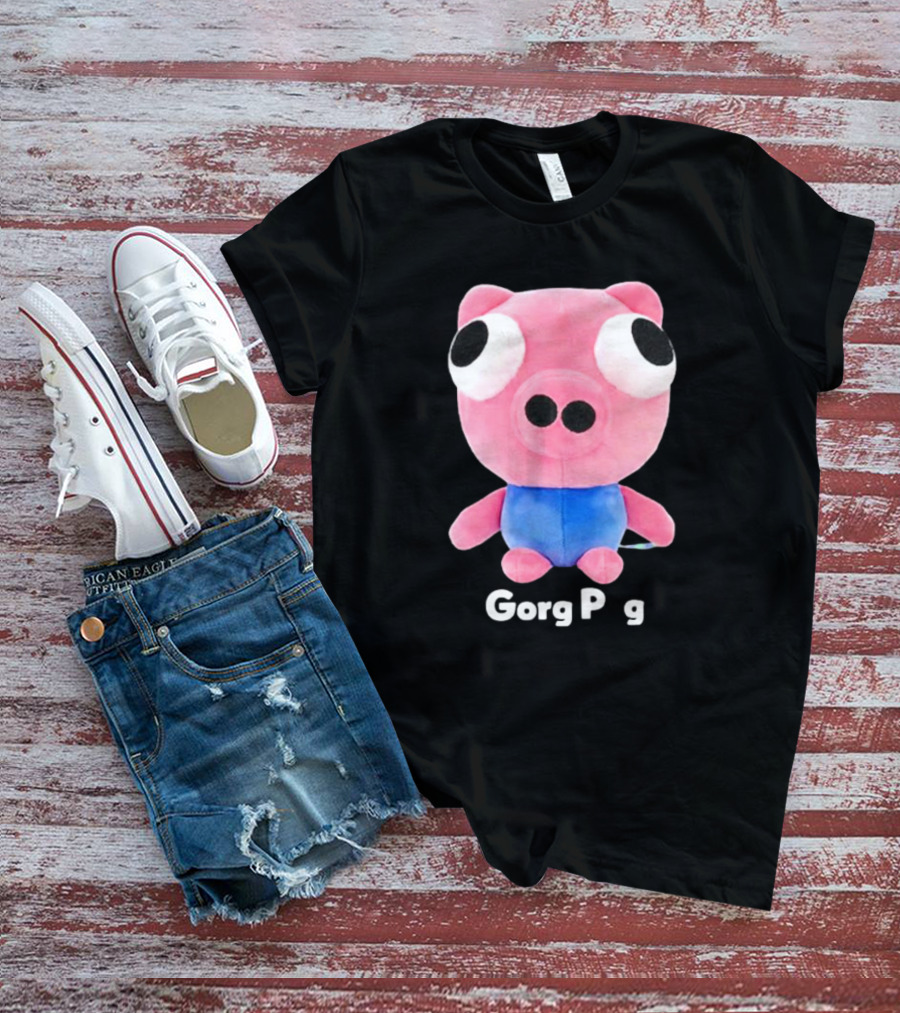 Gorg Pag Pink Pig Character Plush Toy With Blue T-Shirt