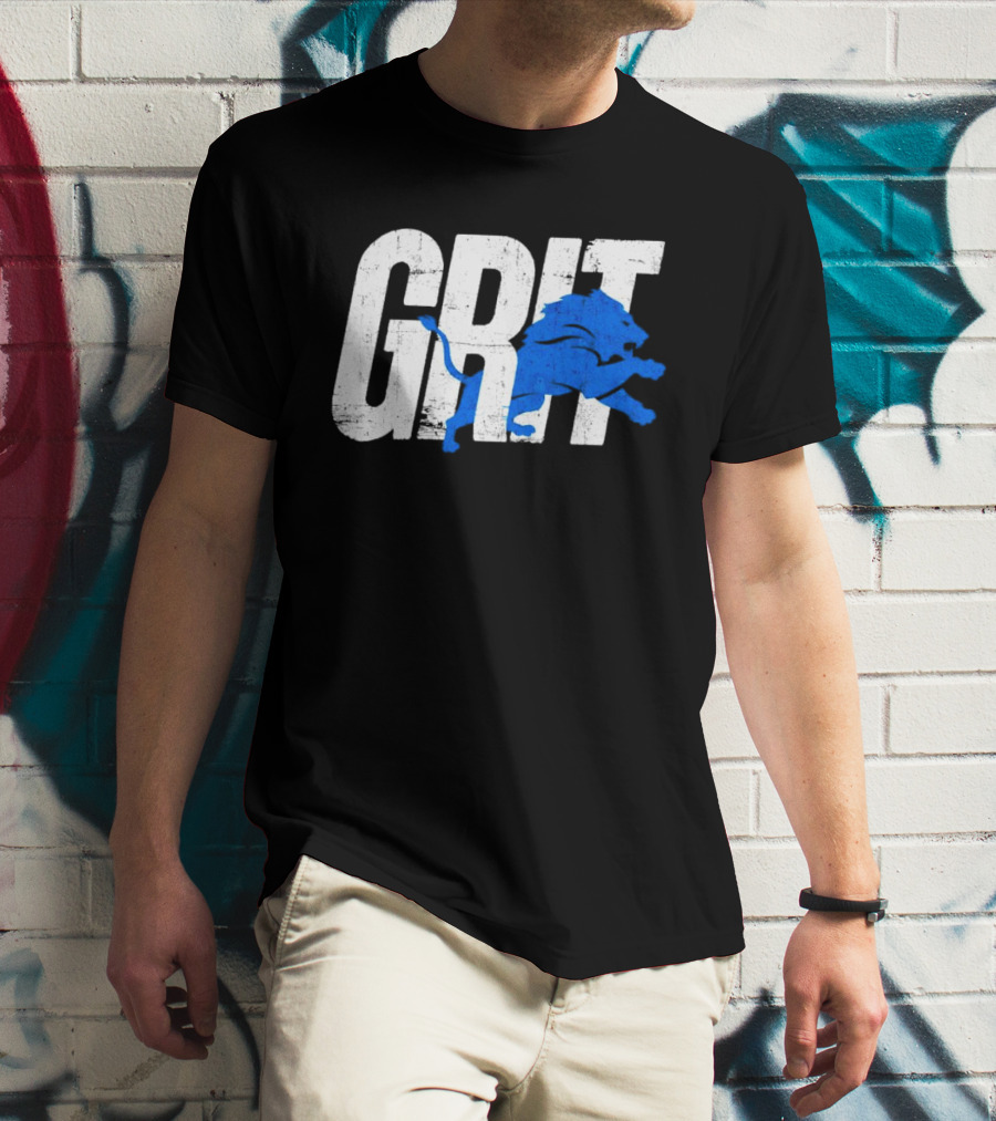 Grit Detroit Lions Blue Lion T-Shirt