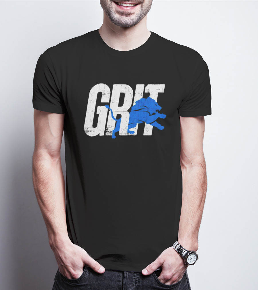 Grit Detroit Lions Blue Lion T-Shirt
