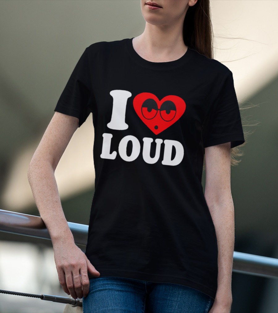 I Love Loud Heart Glasses Emoji T-Shirt