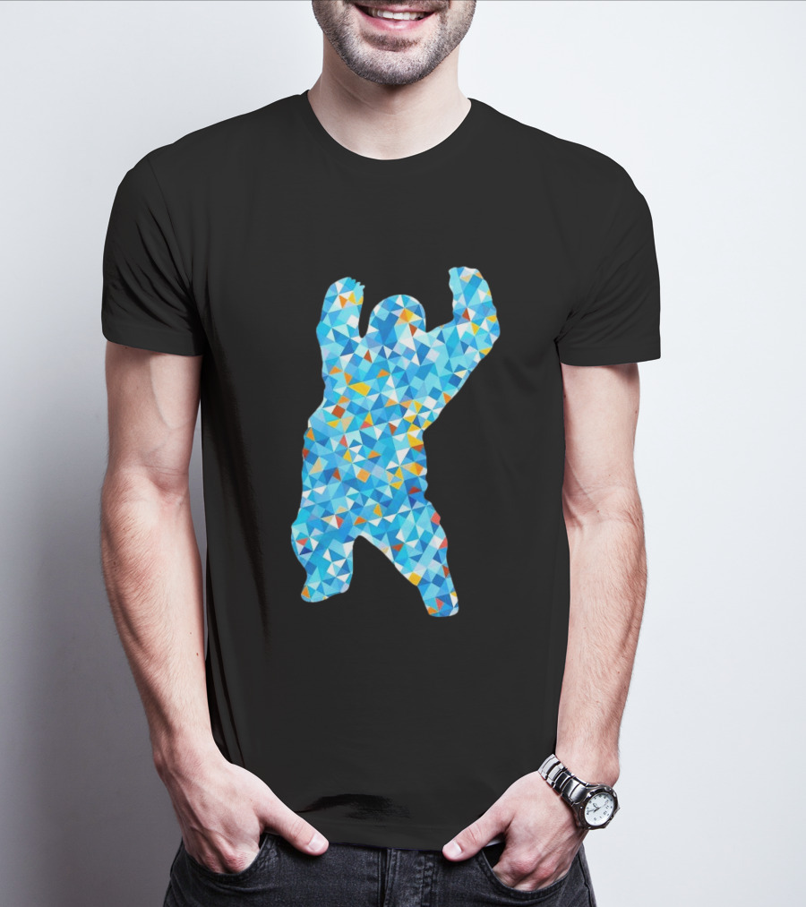 Monster Madness Polygon Pattern Style Gorilla Shape T-Shirt