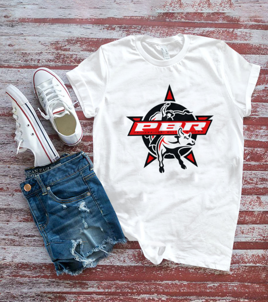 PBR Professional Bull Riders Bull Logo With Stars T-Shirt