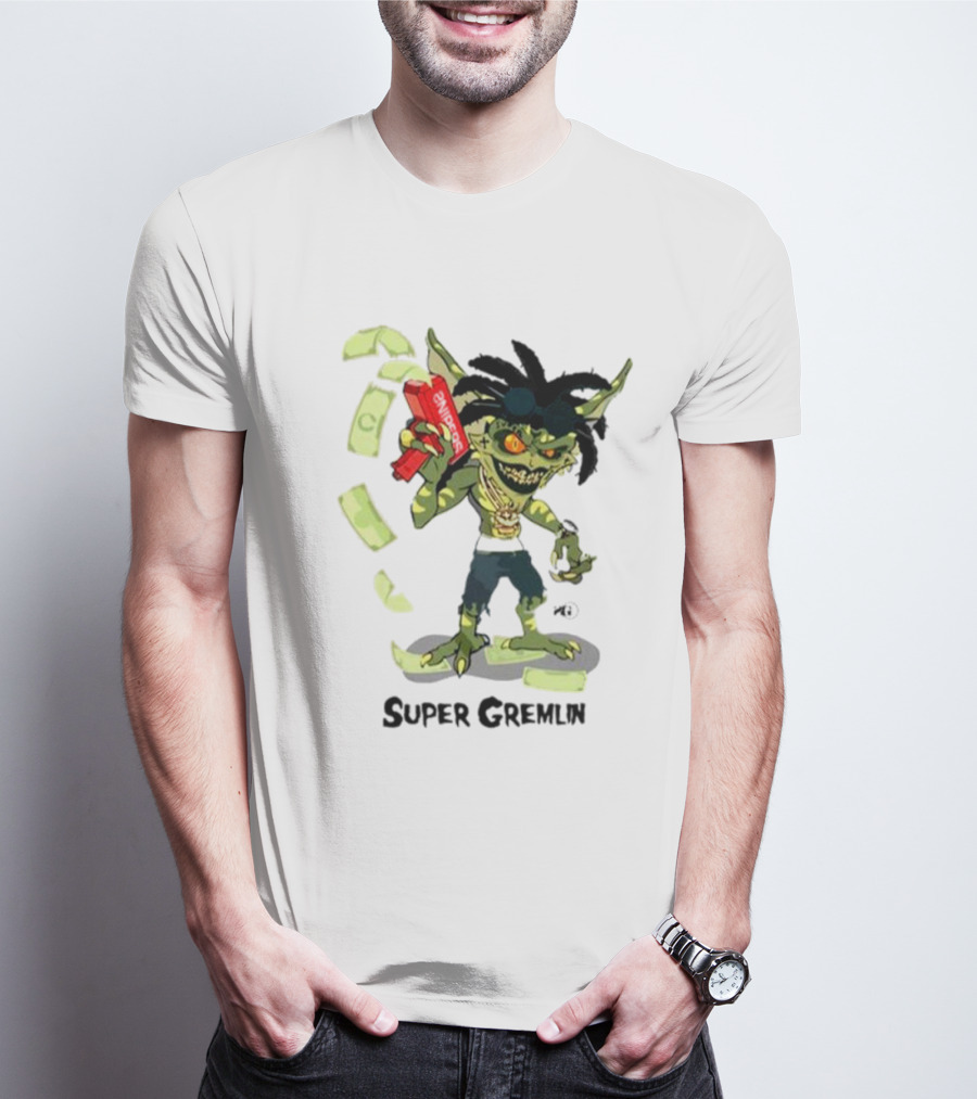 Sniper Gang Super Gremlin Cartoon With Cash And Red Gun T-Shirt