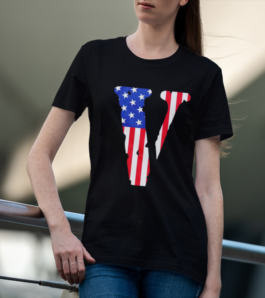 Vlone V American Flag USA T-Shirt
