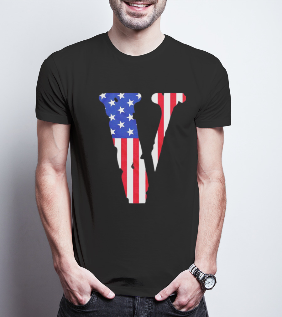 Vlone V American Flag USA T-Shirt