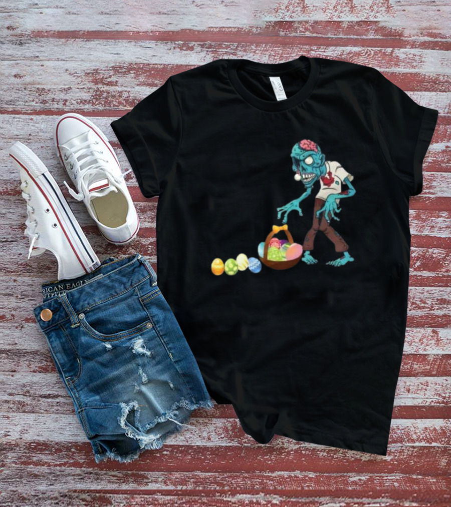 Zombie Collecting Happy Easter Eggs T-Shirt