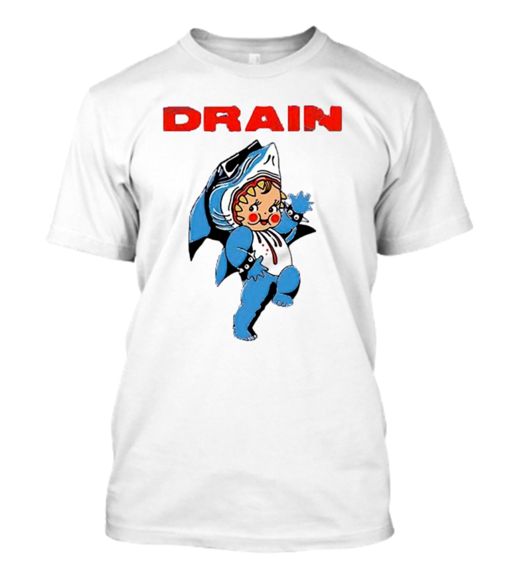 Drain Kewpie Shark Costume Charm T-Shirt