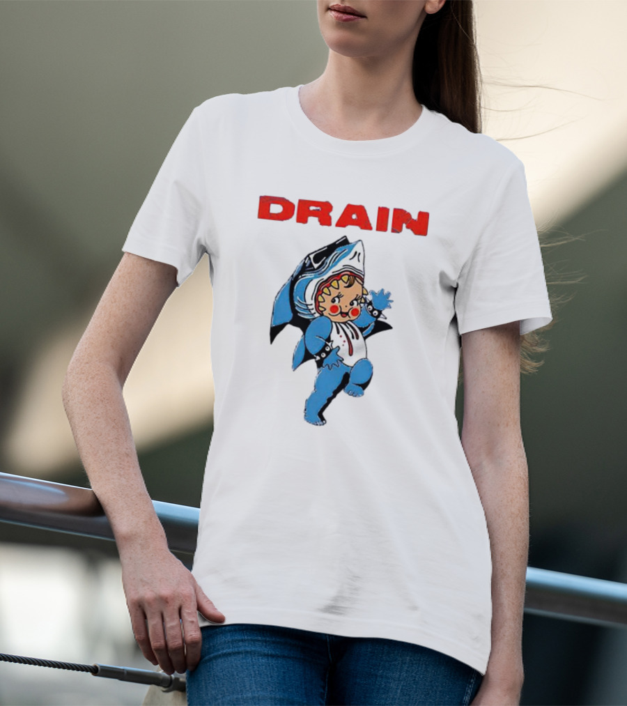 Drain Kewpie Shark Costume Charm T-Shirt