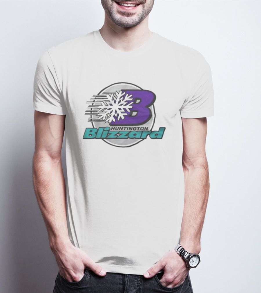 Huntington Blizzard Snowflake Logo Bold Letter B T-Shirt