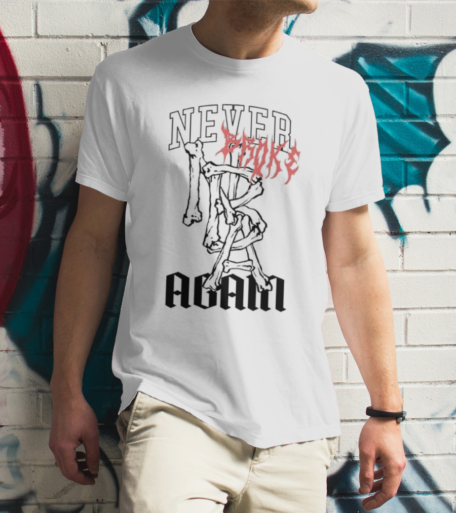 NEVER BROKE AGAIN BONES STACKED FONT T-Shirt