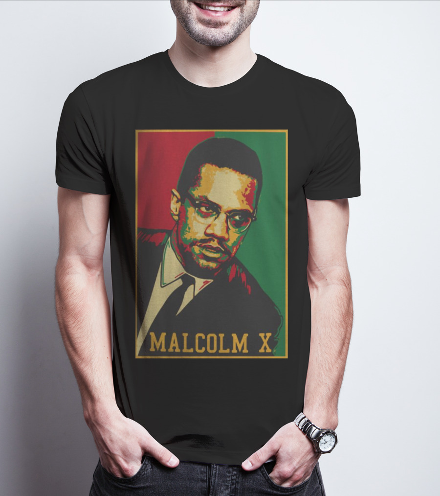Malcolm X Red Green Black T-Shirt