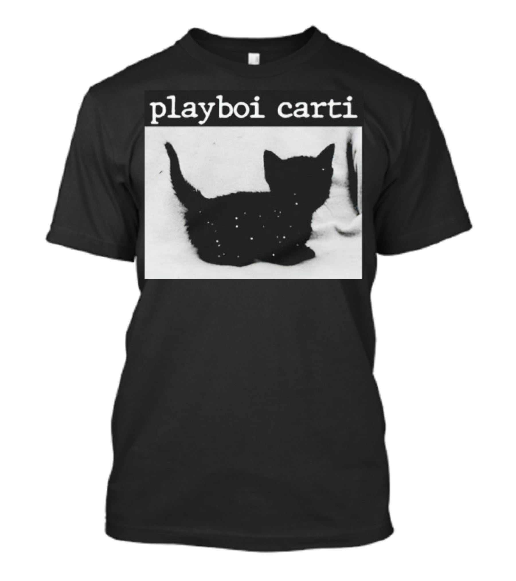 Playboi Carti Starry Black Cat Minimalist Aesthetic T-Shirt