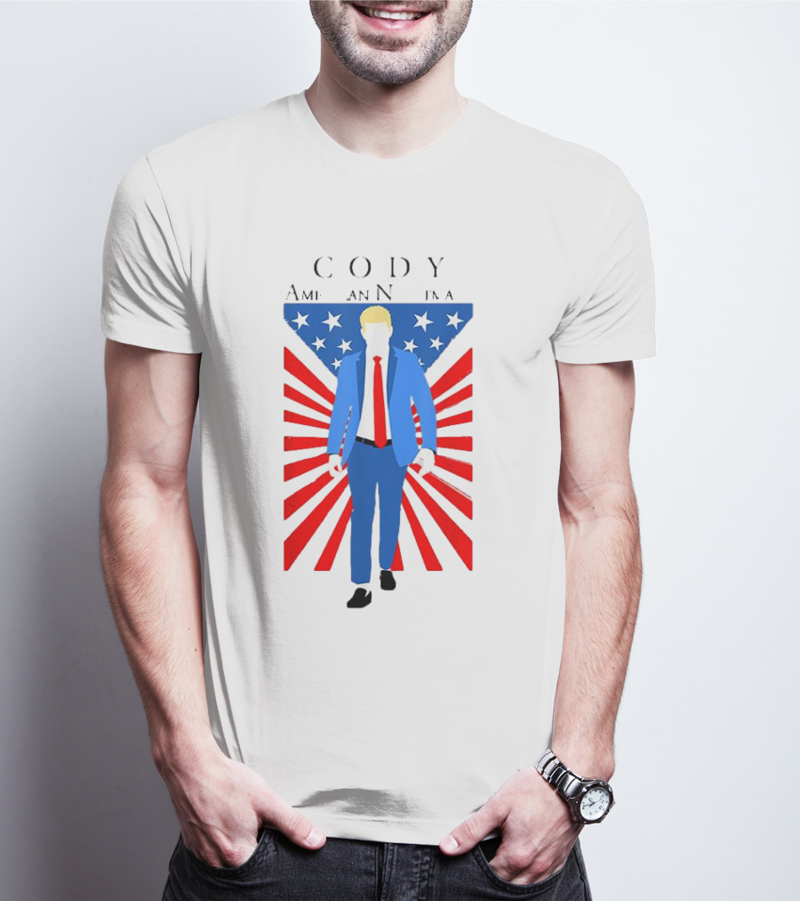 Cody AEW American Nightmare Patriotic Stars And Stripes Suit T-Shirt