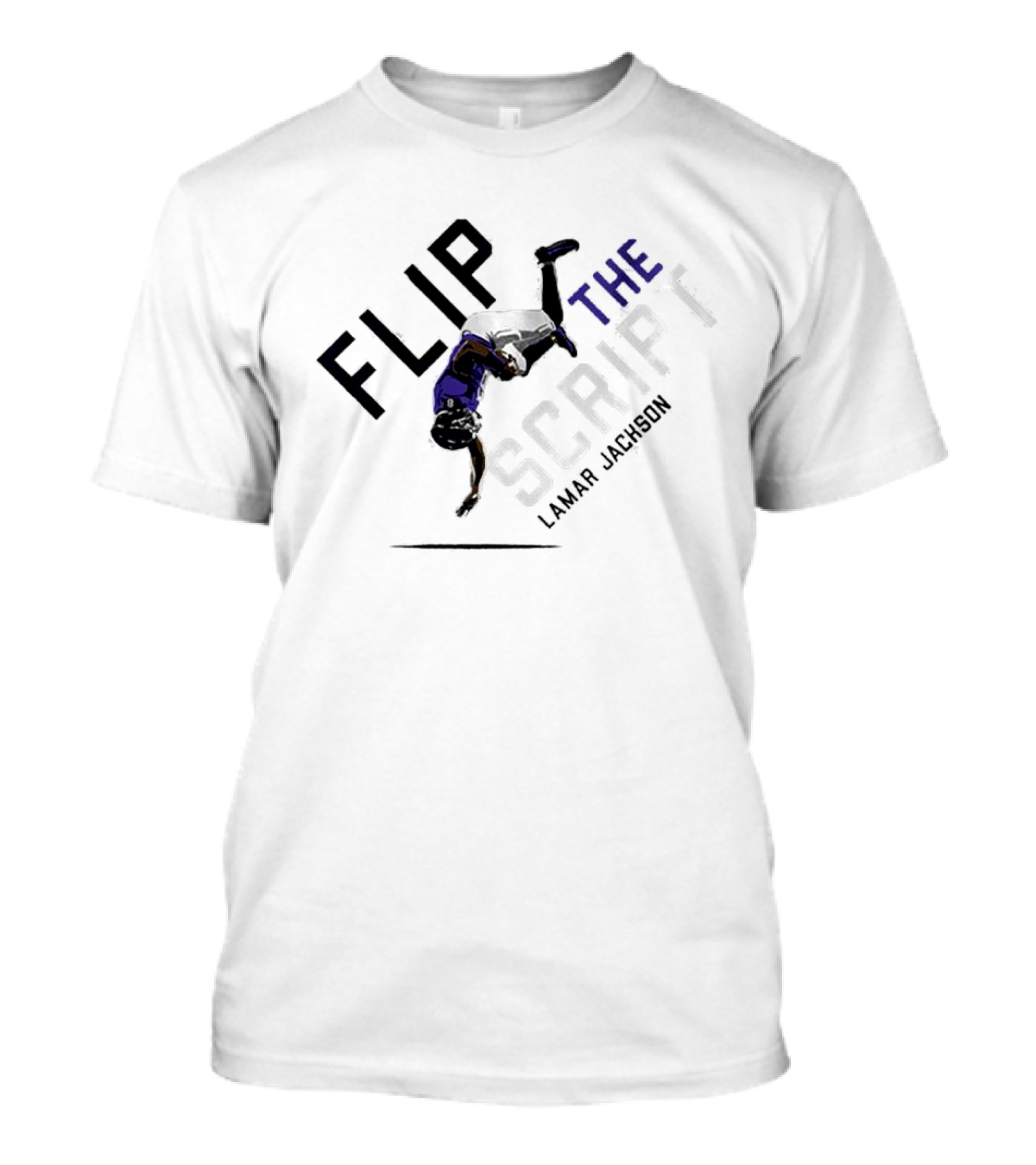 Flip The Script Lamar Jackson 08 Player Action T-Shirt