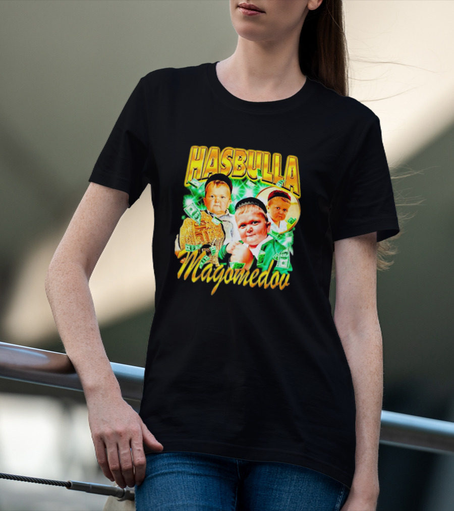 HASBULLA MAGOMEDOV MONEY COLLAGE WITH BELT AND FACE EXPRESSIONS T-Shirt