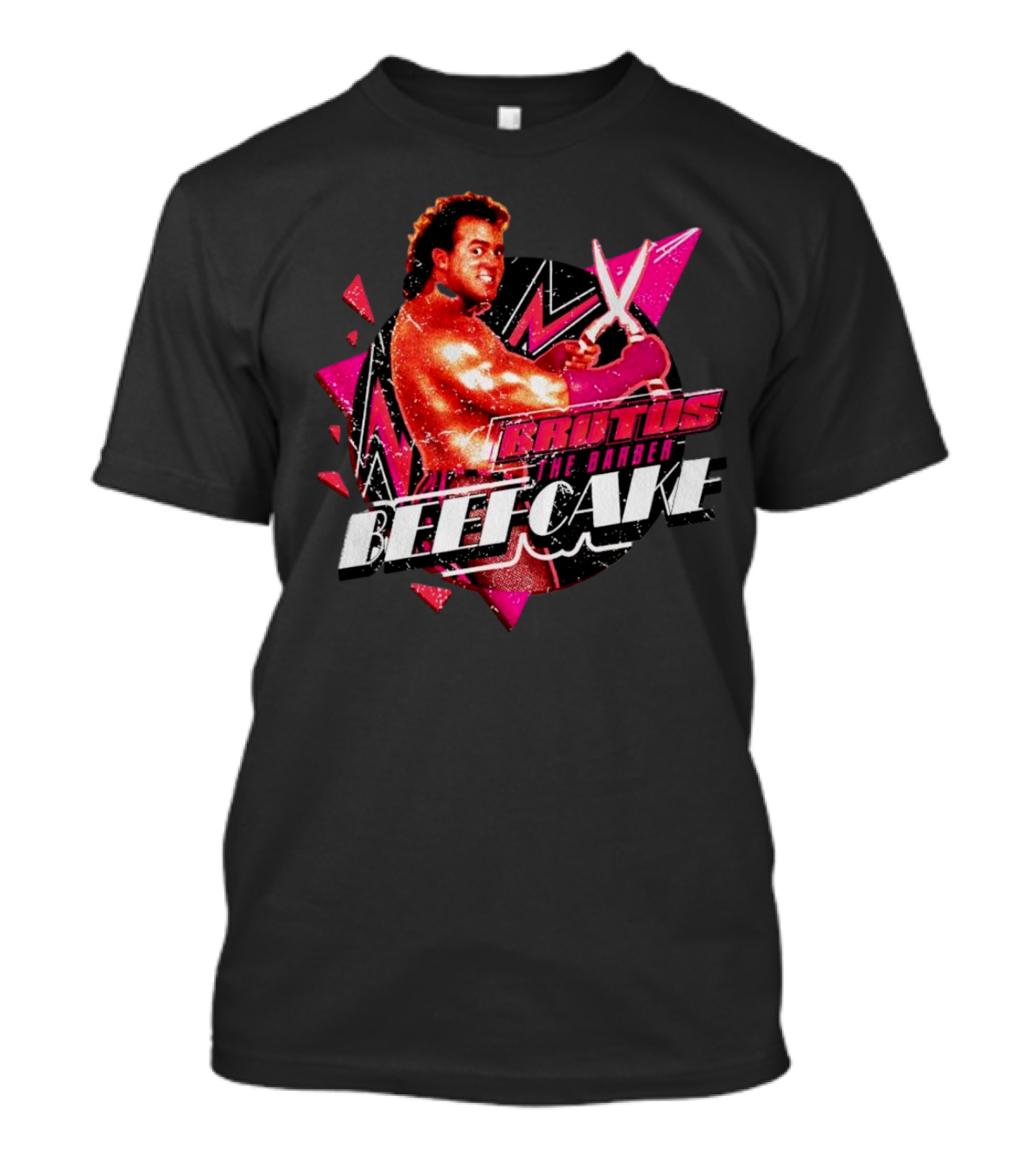 Brutus The Barber Beefcake Wrestling Icon Holding Scissors T-Shirt