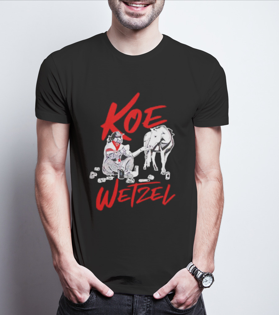 Koe Wetzel Feeding Horse Surrounded By Cans T-Shirt