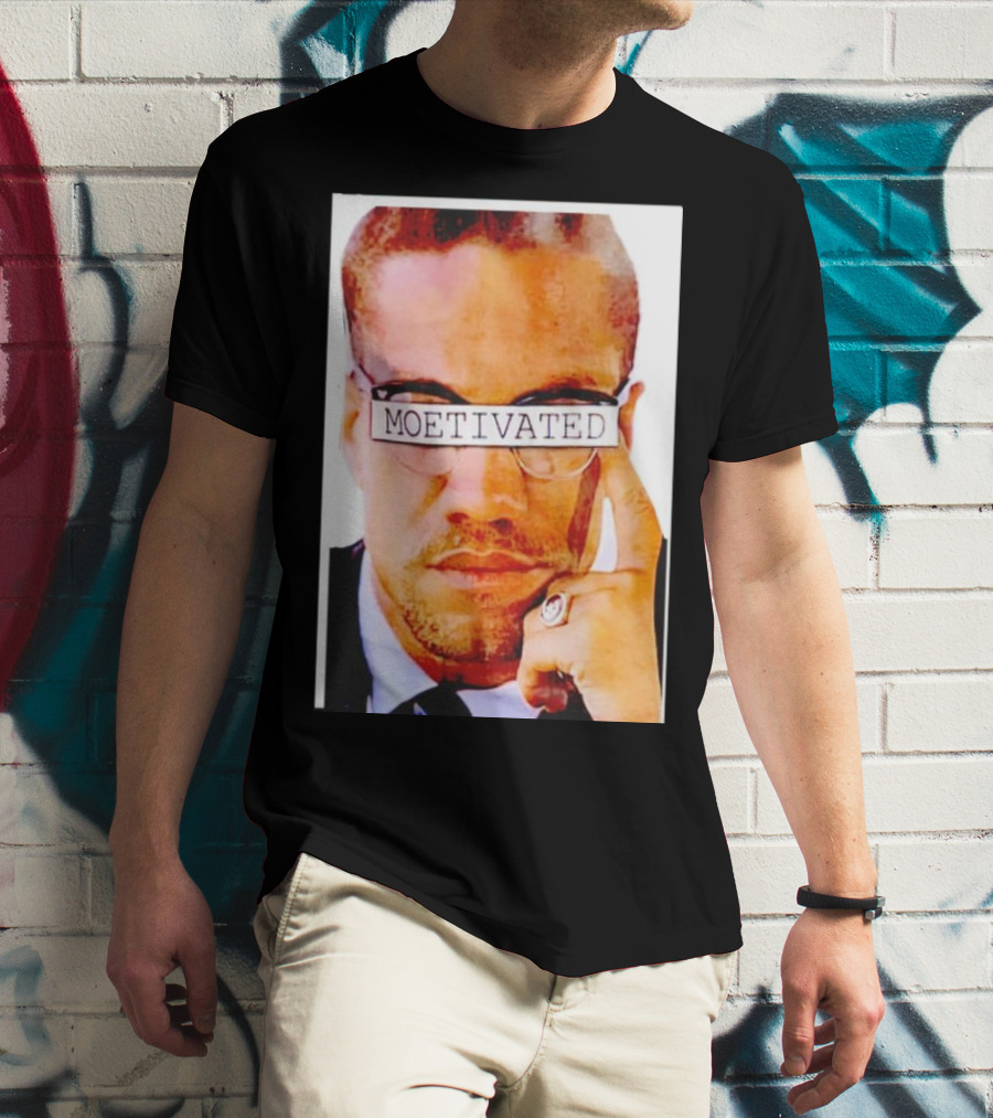 Malcolm X Moetivated Glasses Motif T-Shirt