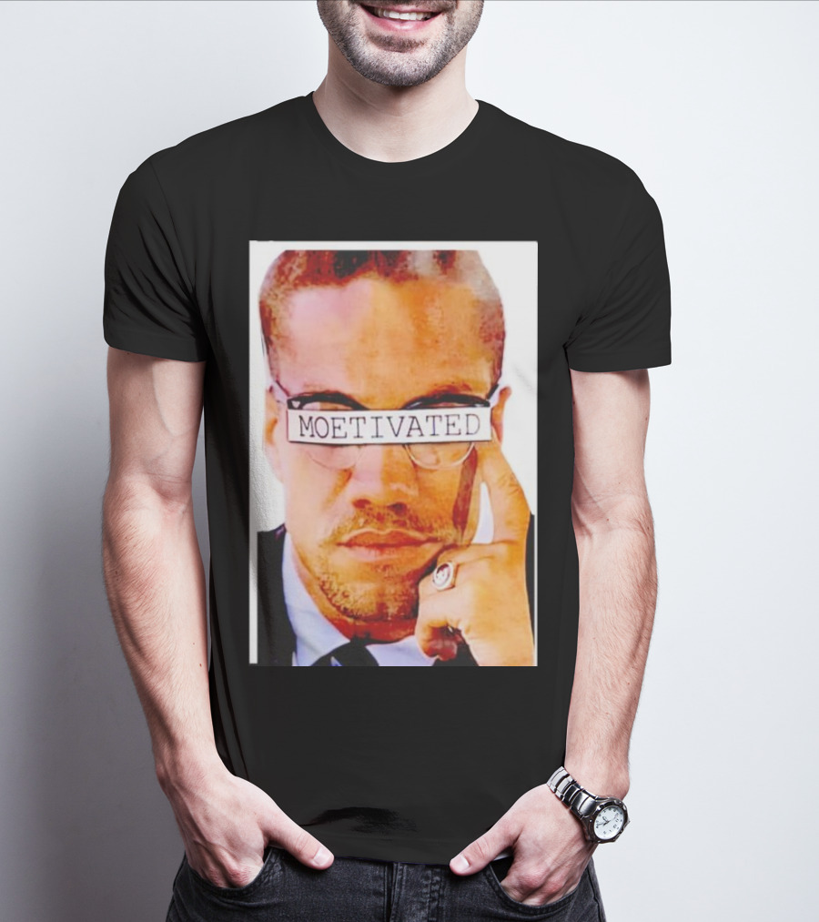 Malcolm X Moetivated Glasses Motif T-Shirt