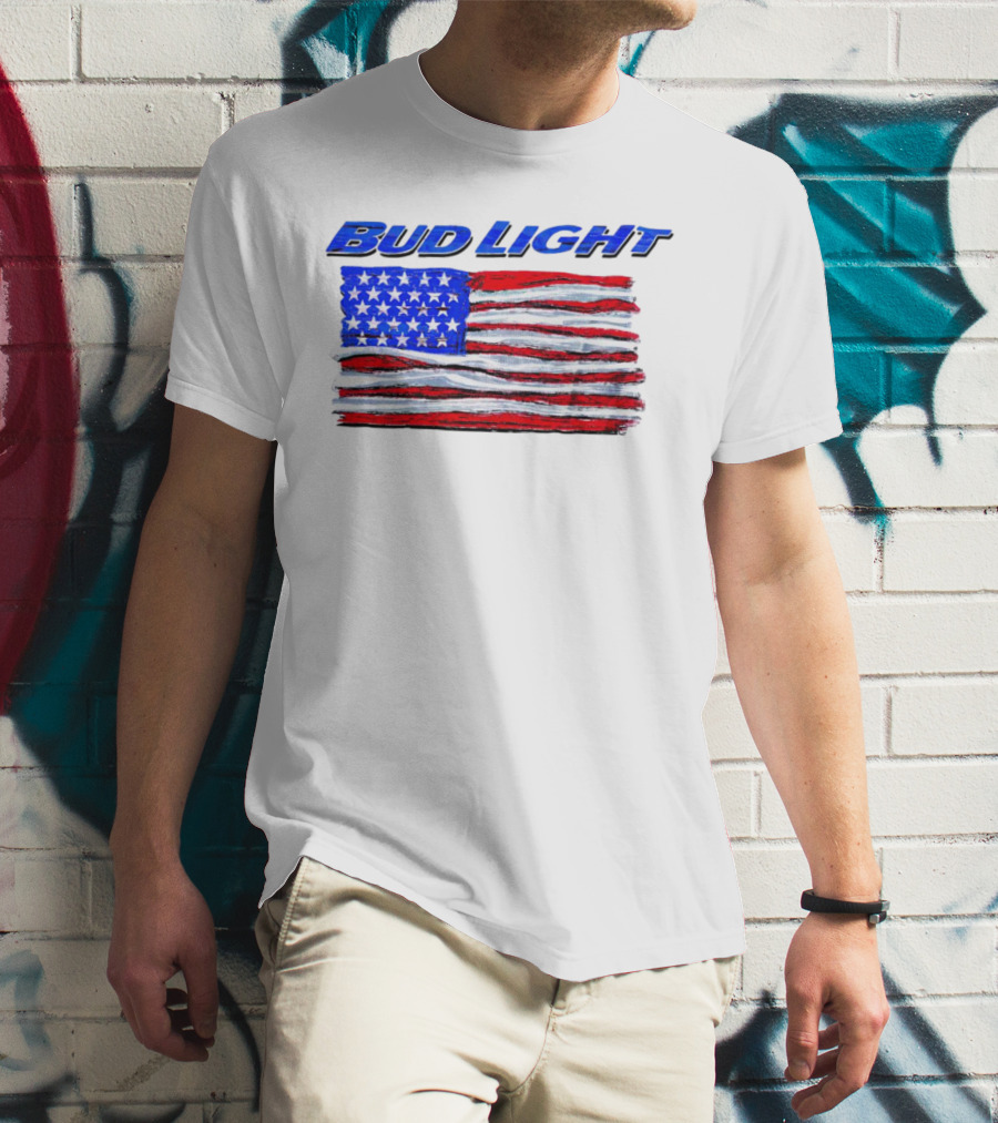 Bud Light American Flag Stars And Stripes Patriotic T-Shirt