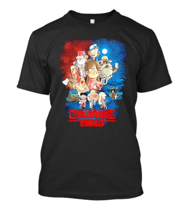Stranger Falls Gravity Falls Parody Nighttime Adventure Scene T-Shirt