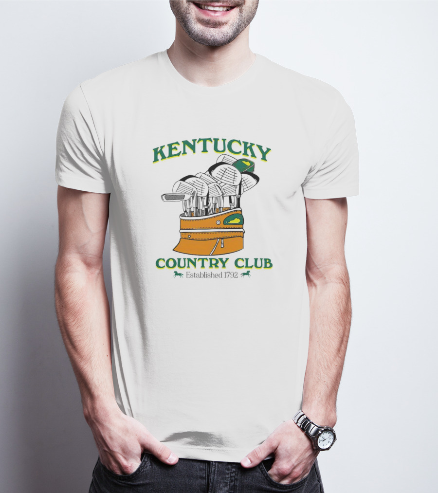 Kentucky Country Club Established 1792 Golf Bag And Clubs T-Shirt
