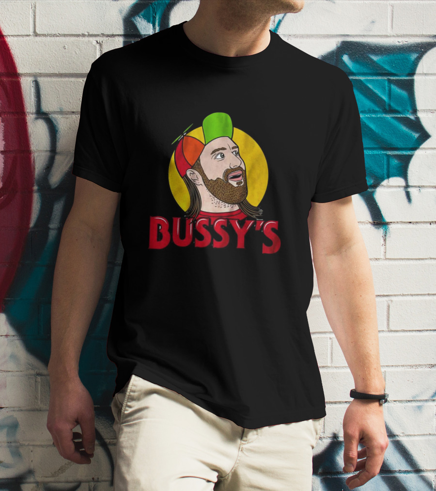 Bussy’s Multicolor Cap Cartoon Character T-Shirt