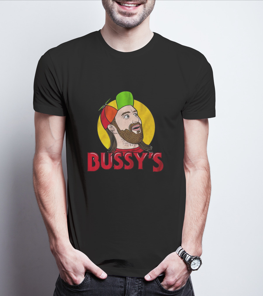 Bussy’s Multicolor Cap Cartoon Character T-Shirt