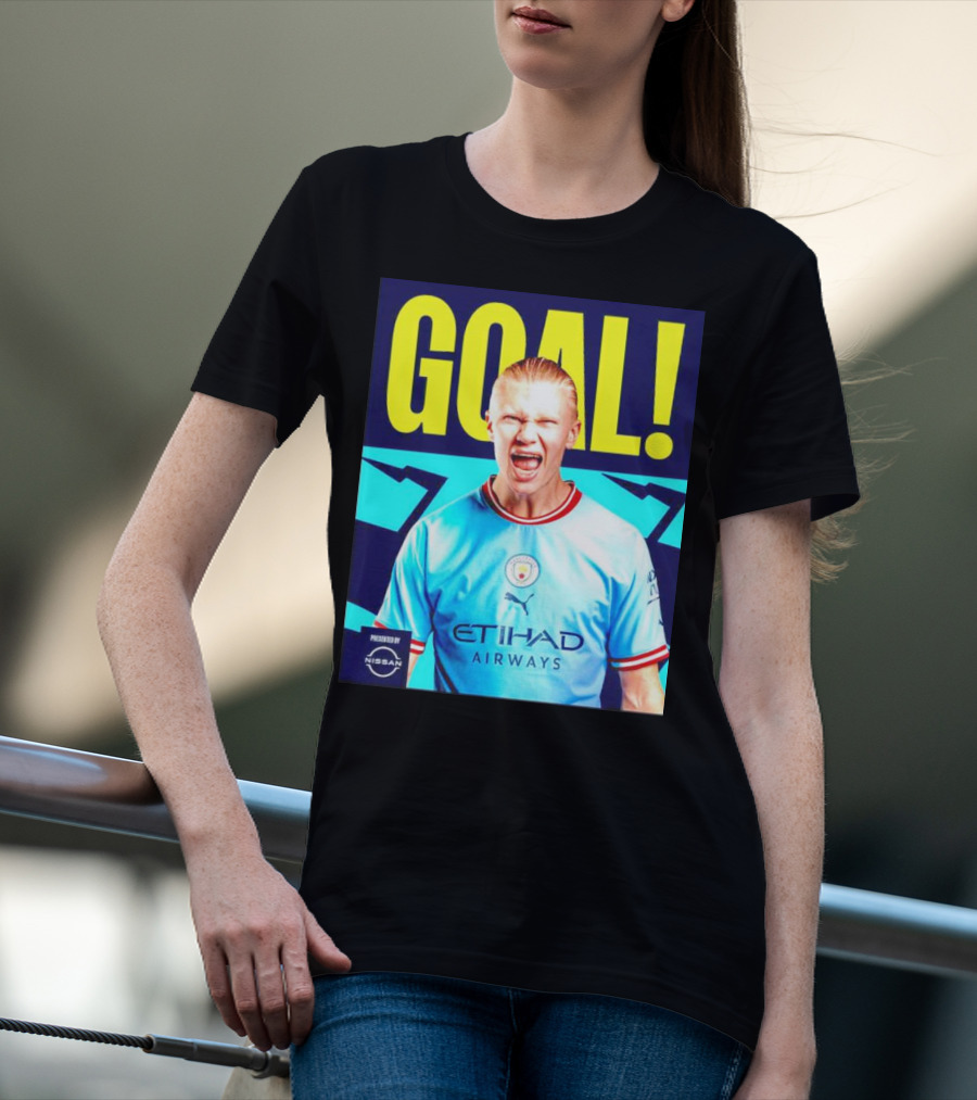 GOAL Erling Haaland Manchester City Etihad Airways Presented By Nissan T-Shirt