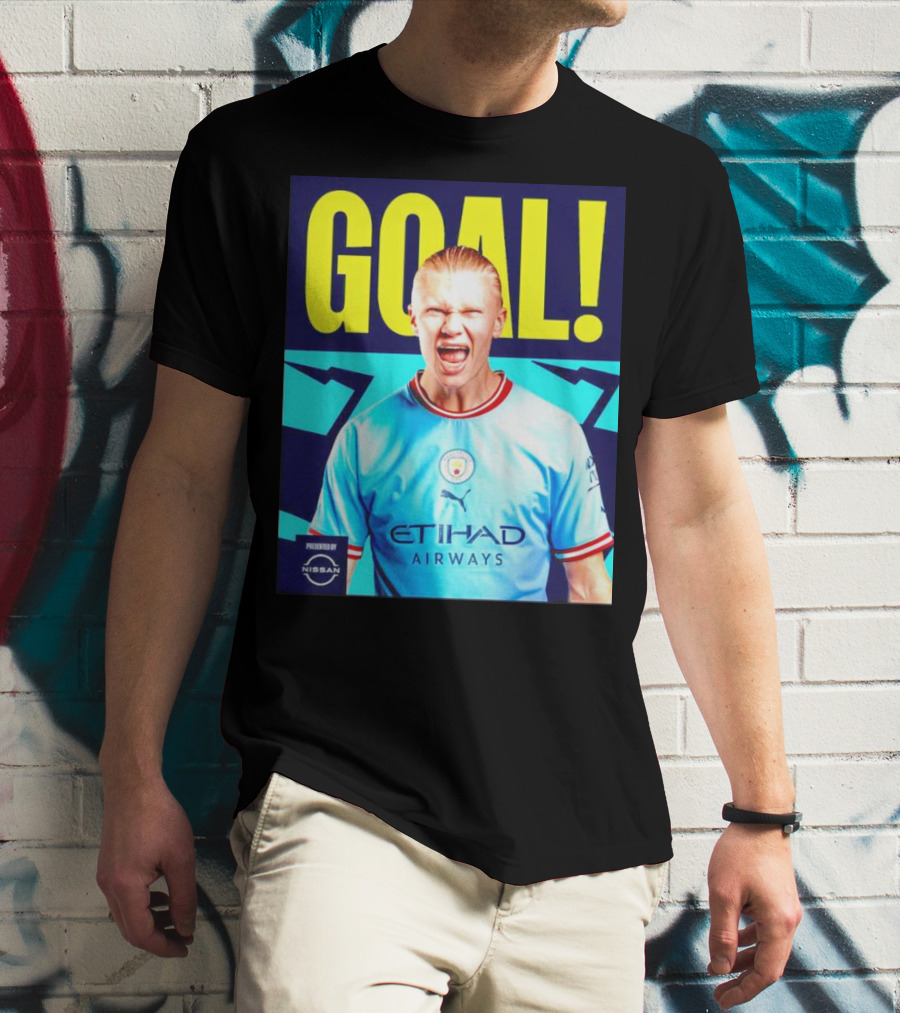 GOAL Erling Haaland Manchester City Etihad Airways Presented By Nissan T-Shirt