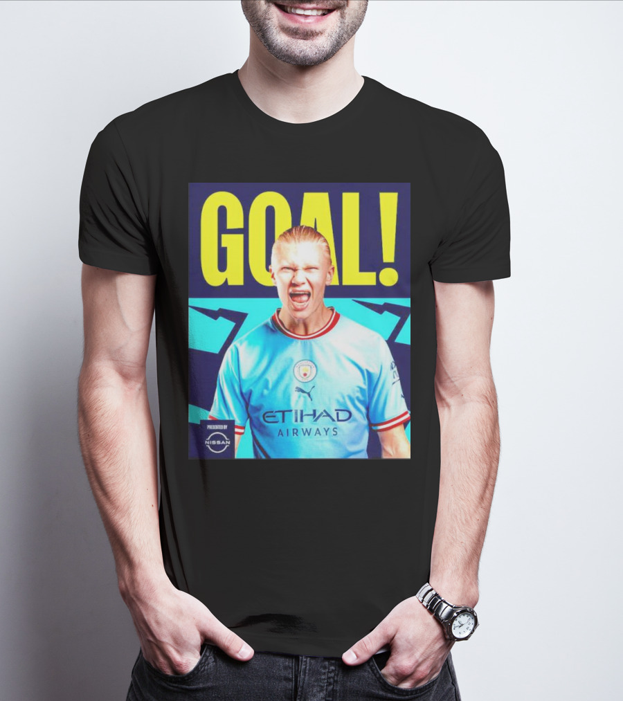 GOAL Erling Haaland Manchester City Etihad Airways Presented By Nissan T-Shirt