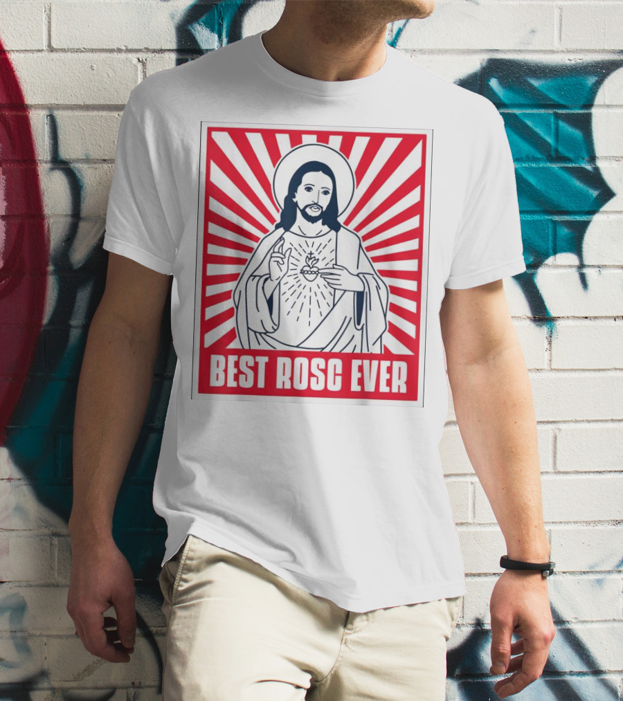 Jesus Best Rosc Ever Iconic Sacred Heart Red Sunburst T-Shirt