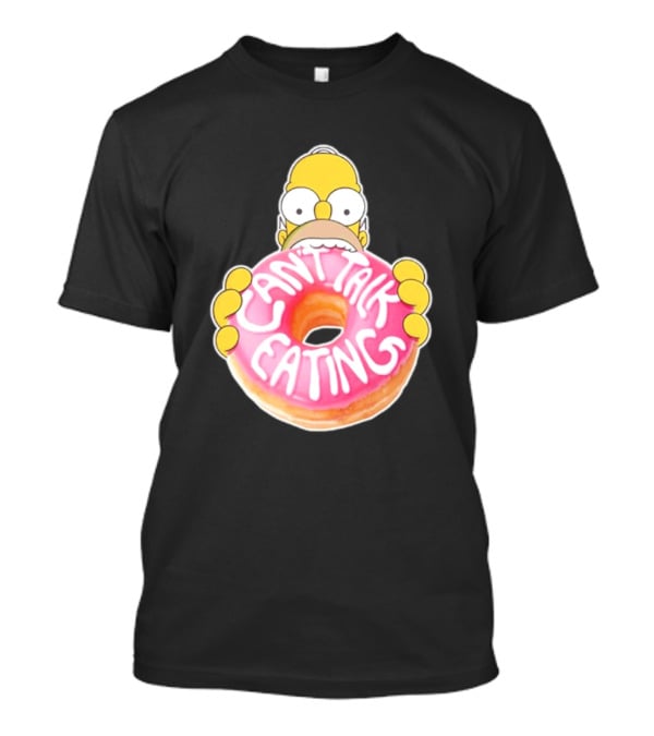The Simpsons Homer Can't Talk Eating Donut T-Shirt