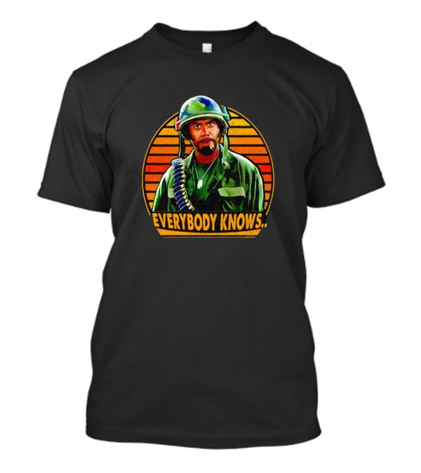 Everybody Knows Army Vintage Soldier Retro Sunset T-Shirt