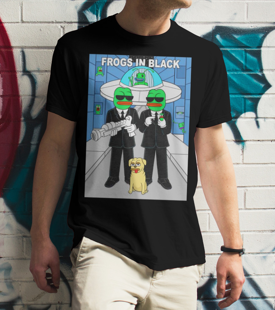 Frogs In Black T-Shirt