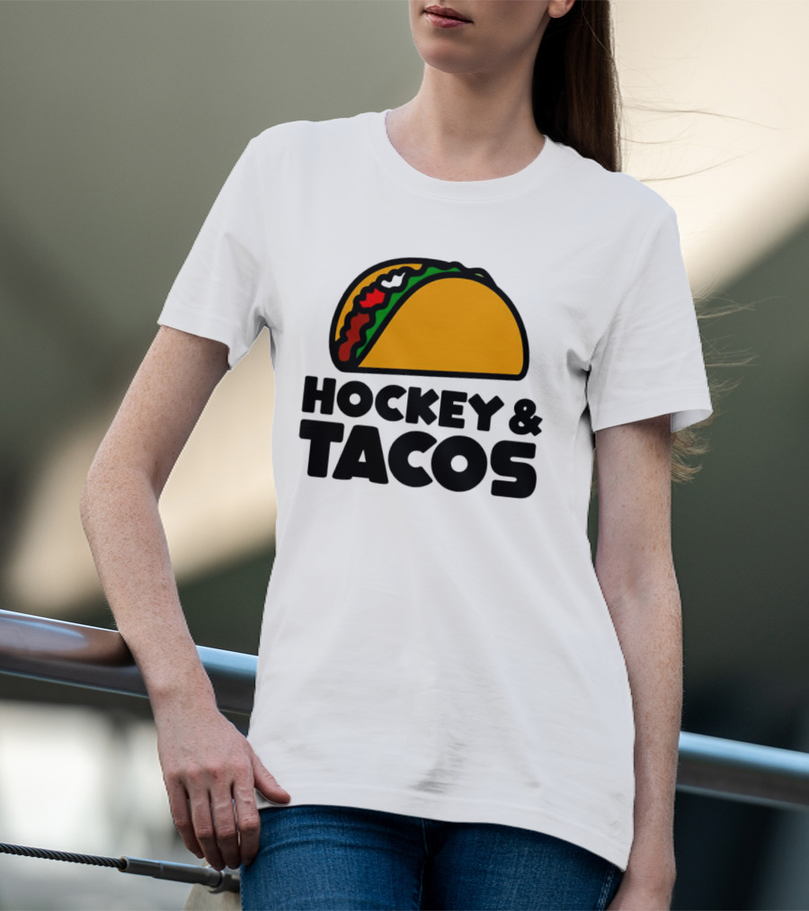 Hockey And Tacos Bold Fun Combo T-Shirt
