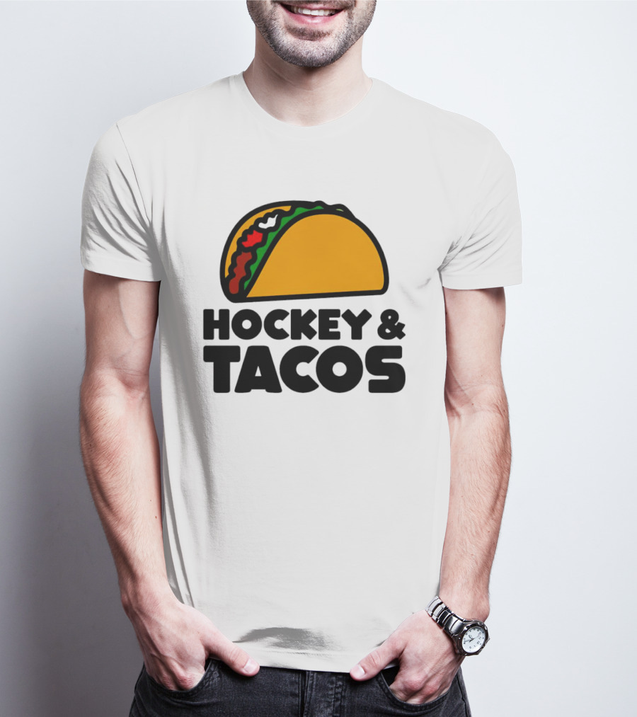 Hockey And Tacos Bold Fun Combo T-Shirt