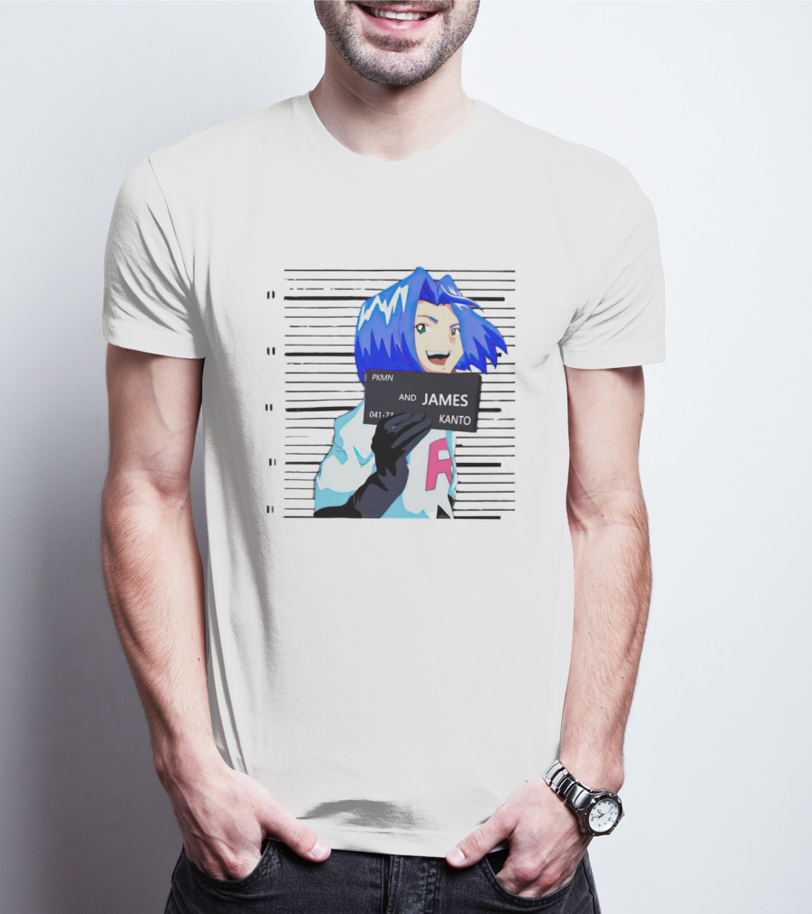 Team Rocket James Mugshot Pokemon Character Image T-Shirt
