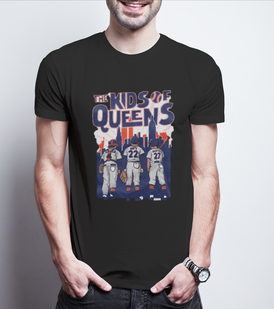 The Kids Of Queens Baseball Team Skyline T-Shirt
