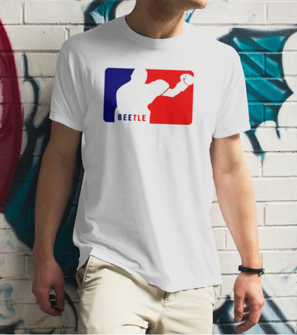 Beetle Boxing Silhouette In Red And Blue NBA T-Shirt
