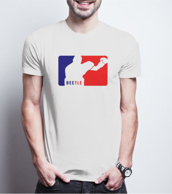 Beetle Boxing Silhouette In Red And Blue NBA T-Shirt