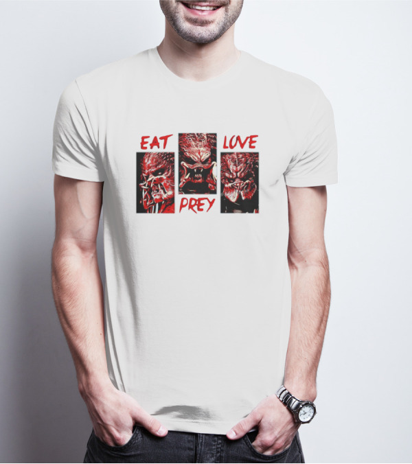 Eat Prey Love Predator Red Creature Faces T-Shirt