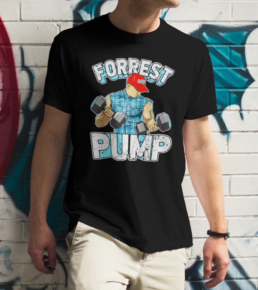Forrest Pump Weightlifting Dumbbells Muscle Builder T-Shirt