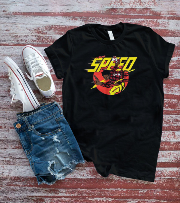 I Show Speed Anime Style Character With Lightning And Red Circle Background T-Shirt