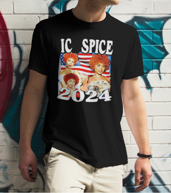 IC SPICE 2024 American Flag Background T-Shirt