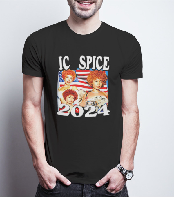 IC SPICE 2024 American Flag Background T-Shirt