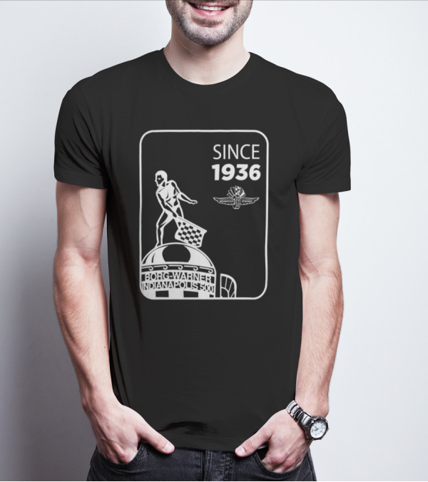 Since 1936 Borg Warner Indianapolis 500 Wing Wheel Flag Trophy T-Shirt