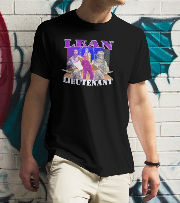 LEAN LIEUTENANT Soldiers With Lightning Background T-Shirt