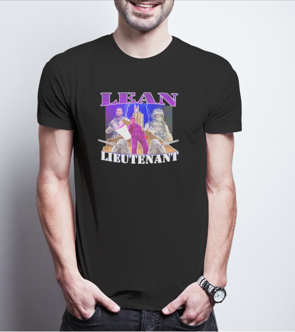 LEAN LIEUTENANT Soldiers With Lightning Background T-Shirt
